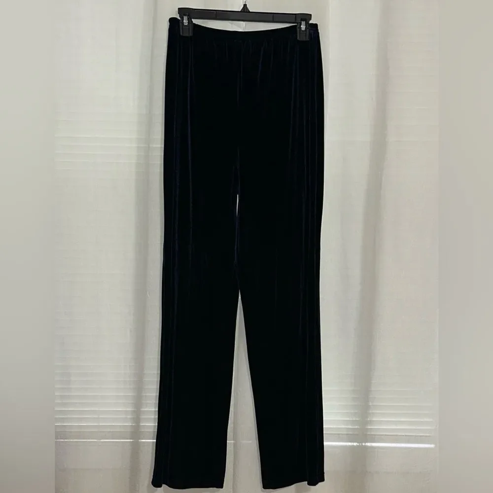 BRIGGS S Midnight Blue Velour Dress Pants